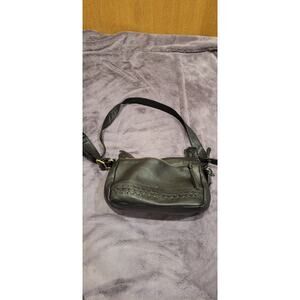 Great American Leatherworks Crossbody Purse Black Leather 17” Adjustable Drop